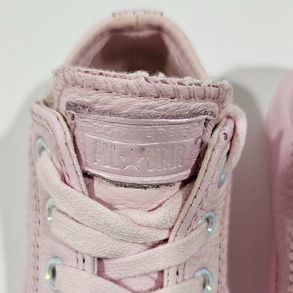 Converse Girl Baby Toddler Pink Leather Size 5 Sneakers - Picture 6 of 11